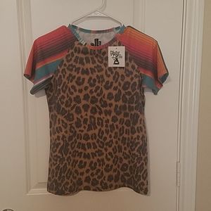 Crazy Train leopard & Serape shirt